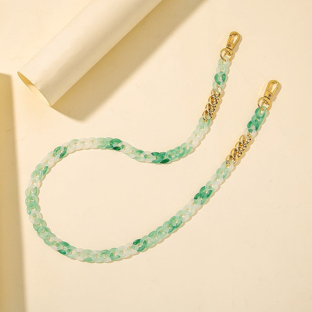 Wholesale Resin Transparent Imitation Jade Simple Glasses Mask Chain